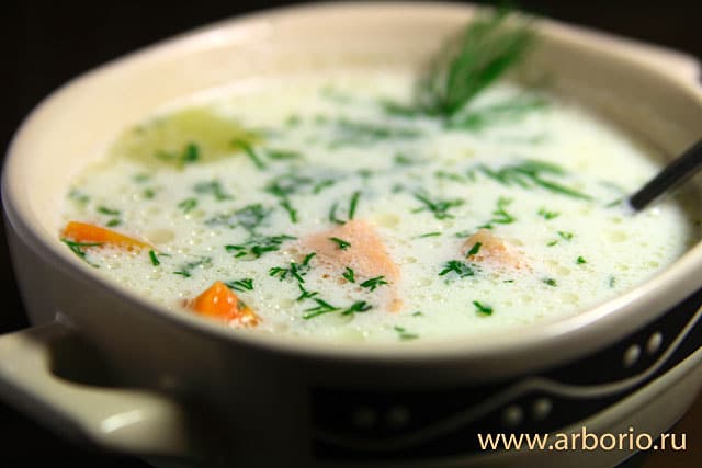 Крем суп из лосося рецепт